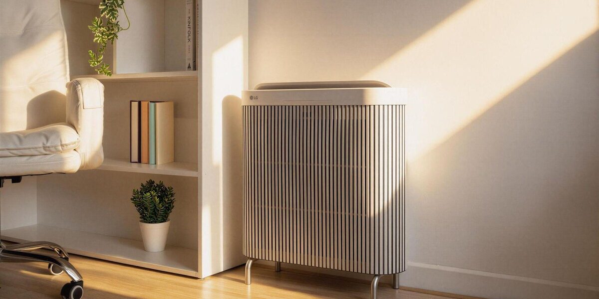 LG PuriCare WallFit: Máy lọc không khí mảnh, đặt sát tường, tích hợp AI quản lý khí
