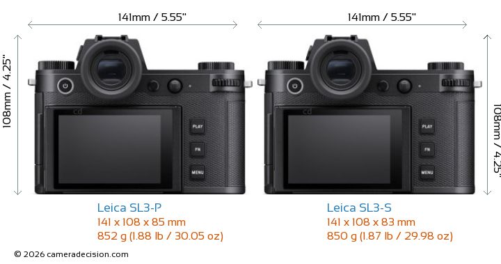 leica-sl3-p-vs-leica-sl3-s-back-view-size-comparison-1783269034282285937363 Trên tay và trải nghiệm nhanh Leica SL3-P: Chiếc máy ảnh vừa mới ra của hãng "logo chấm đỏ" có gì đáng chú ý? - Ảnh 5.