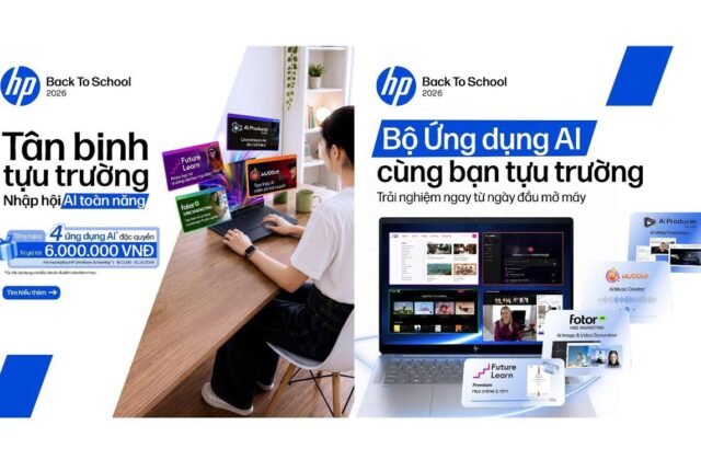 Ưu đãi mùa tựu trường 2026: Mua HP OmniBook hoặc laptop Gaming nhận trọn bộ 4 ứng dụng AI