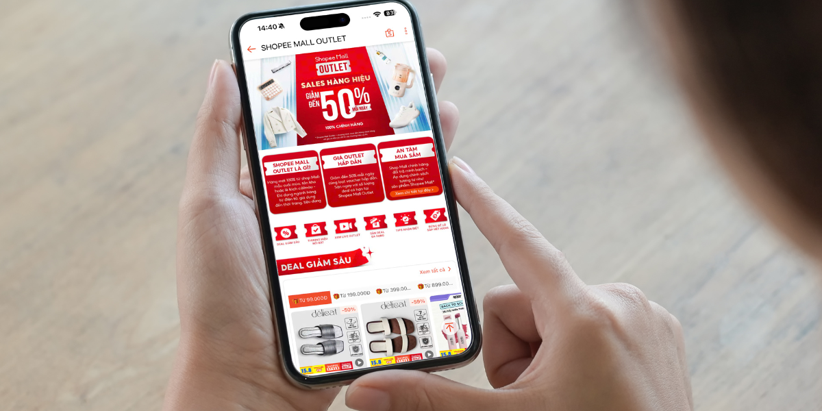 Shopee Mall Outlet — Mua hàng chính hãng cuối mùa qua livestream, lợi thế và cách săn deal